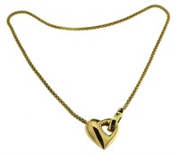 14kt Gold Italy Milor Designer Heart Necklace