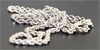 Solid Platinum 20" Rope Twist Necklace