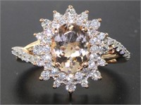 14kt Rose Gold 2.15 ct Morganite & Diamond Ring