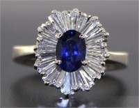 Platinum 1.80 ct Oval Sapphire & Diamond Ring