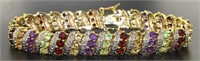 Genuine 9.57 ct Gemstone & Diamond Accent Bracelet