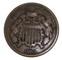 1865 Copper 2 Cent Piece
