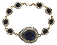 Vintage Style 23.60 ct Pear Cut Sapphire Bracelet