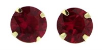 14kt Gold Round 3.00 ct Ruby Stud Earrings