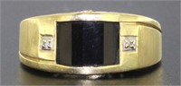 10kt Men's Gold Onyx & Diamond Dad's Ring