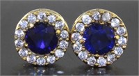 Brilliant 2.50 ct Sapphire Solitaire Earrings