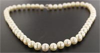 Genuine 8 mm Hand Knotted White Pearl Necklace