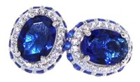 Stunning Oval 4.50 ct Sapphire Stud Earrings