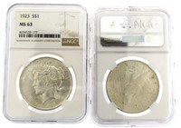 1923 MS63 Peace Silver Dollar