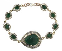 Fancy Pear 22.60 ct Emerald Tennis Bracelet