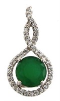 Brilliant 2.50 ct Emerald Infinity Pendant