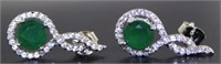 Brilliant 2.50 ct Emerald Infinity Earrings