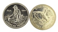 1984/86 Engelhard American Prospector Silver Coin