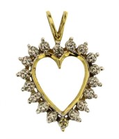 10kt Gold Diamond Heart Pendant