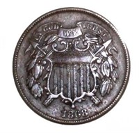 1868 Copper 2 Cent Piece *Key Date