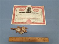 5.5" Long copper ore specimen and a copper Range S