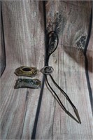 Lot of 2 Belt Buckles and 1 Bolo Tie String Tie