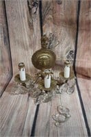 Vintage Electric Wall Sconce W/ Crystals