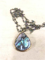 Mother of pearl pendant on copper with a very
