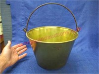 nice old brass "husse" bucket w/forged handle