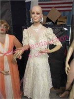 vintage full size girl mannequin (wihte dress)