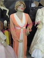 vintage full size girl mannequin (peach dress) 5ft
