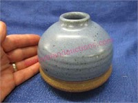 1991 j. mills signed pottery short vase