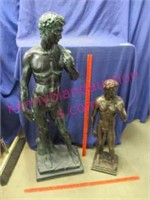 lot of 2 "david" plaster statues (both cracked)