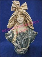 royal dux bohemia art nouveau girl bust #567