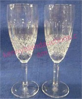 2 waterford crystal stemmed glasses - 7.5in tall