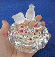 swarovski bird bath & small crystals gems