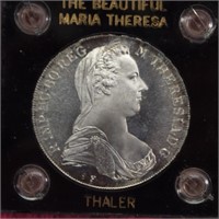 1780 M Theresa Thaler Coin/Great Detail