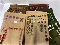 17 FABRIC SAMPLES WITH VARIOUS BUTTONS