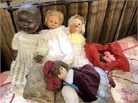 QTY OF ANTIQUE DOLLS AND MINIATURE EDWARDIAN