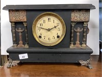 VICTORIAN SESSIONS MANTLE CLOCK WITH KEY AND