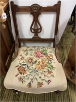 EDWARDIAN TAPESTRY COVERED NURSING CHAIR