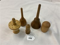 5 ASSORTED TIMBER SEWING RELATED ITEMS