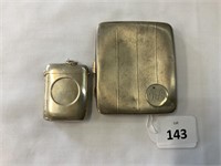 1930'S STERLING SILVER CIGARETTE CASE + PLATED