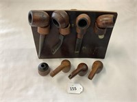 4 X ASSORTED PIPE ENDS + 4 COMPLETE PIPES ON STAND