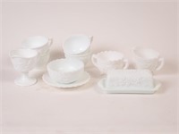 9-Piece Milk Glass Dishes Lot