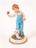 Capodimonte Boy with Apple figurine