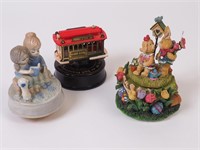 Three Collectible Figural Music Boxes