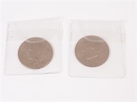 Two 1976 Eisenhower Bicentennial One Dollar Coins