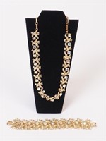 Vintage Coro Gold-Tone Necklace & Bracelet Set