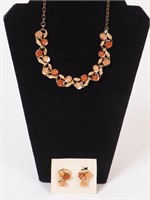 Vintage Gold-Tone Necklace & Earrings