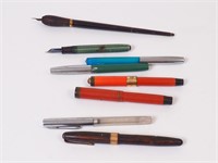 Eight Assorted Vintage Fountain Pens