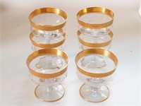 6-Gold Rimmed Sherbet Glasses