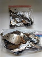 34 Misc. Silverplate Serving Pieces and Flatware