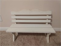 White Wooden Doll/Child's Bench