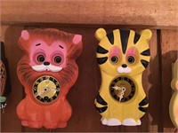 Lion and tiger clock